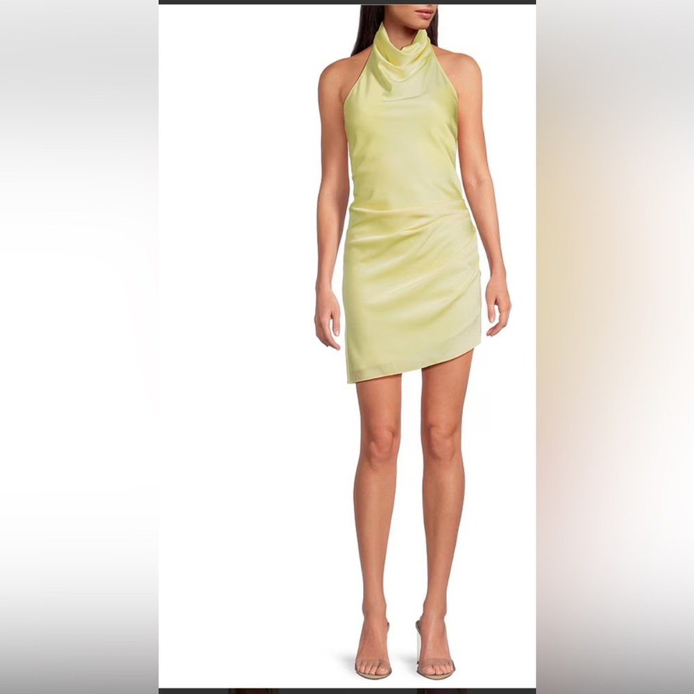 Elegant Lime Green halter  Sleeveless Dress